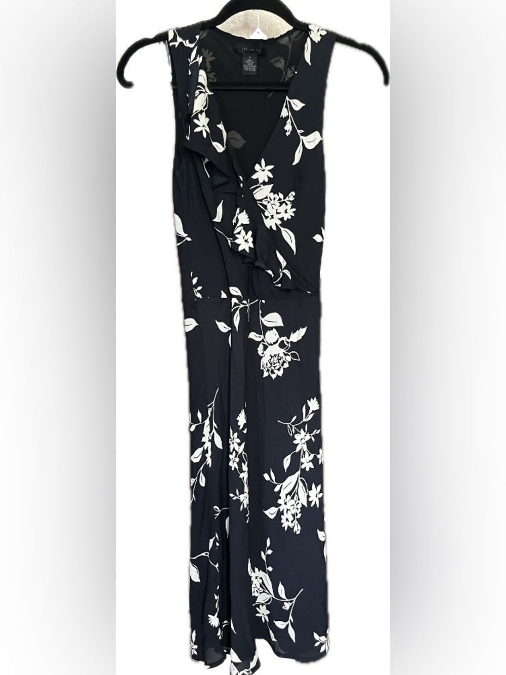 Vintage Black & White Floral Sleeveless Dress by the Limited
